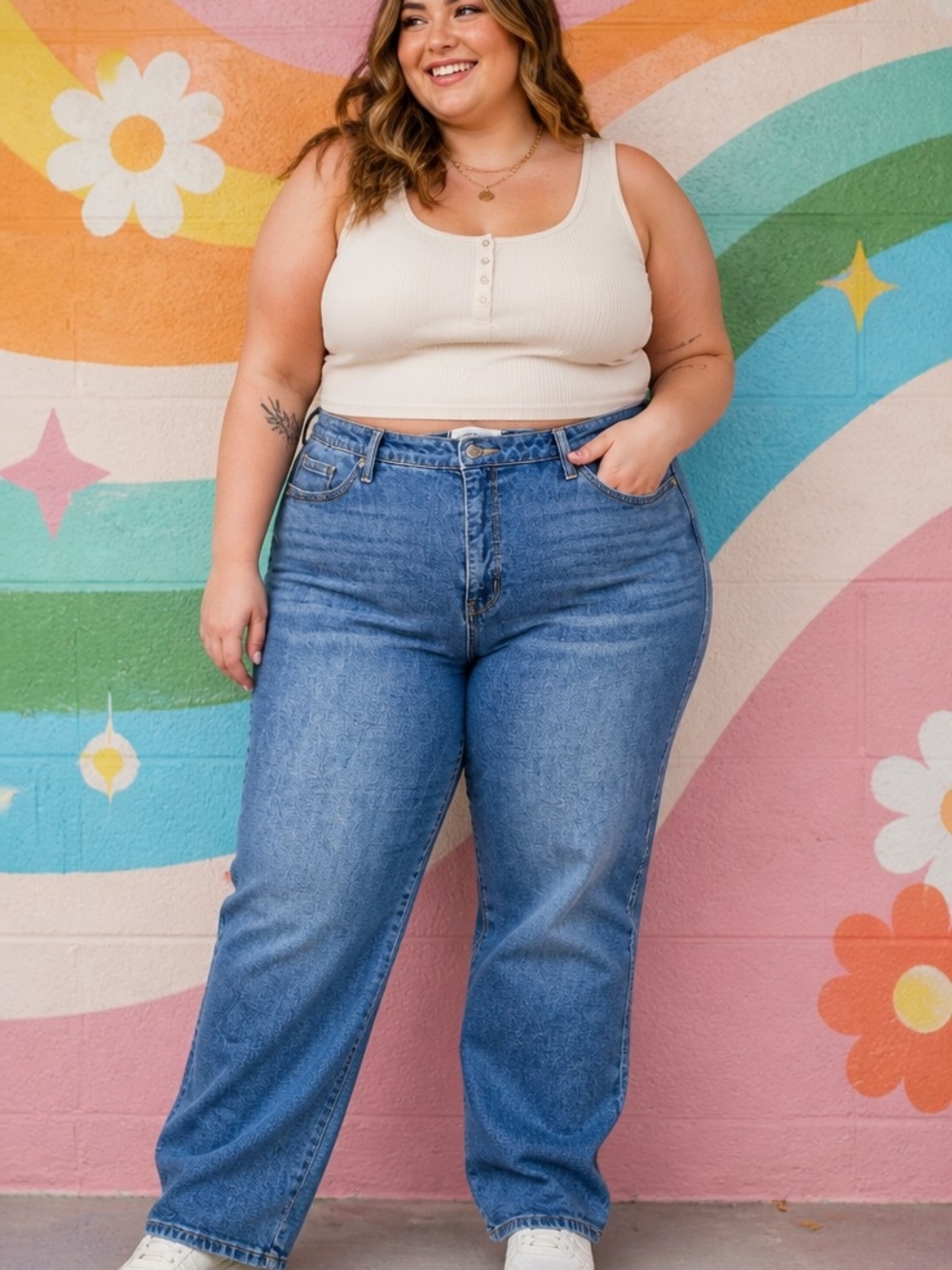 Crown & Ivy Straight Leg Denim Jeans - Size 16